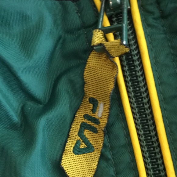 Vintage Fila Jacket Green Black Yellow - Picture 4 of 5